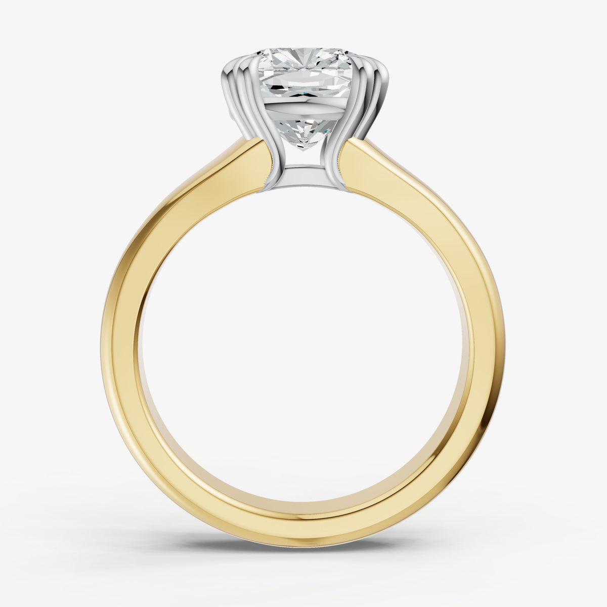 Large taper Cushion Engagment Ring with Double Claws