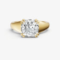 Large taper Cushion Engagment Ring with Double Claws