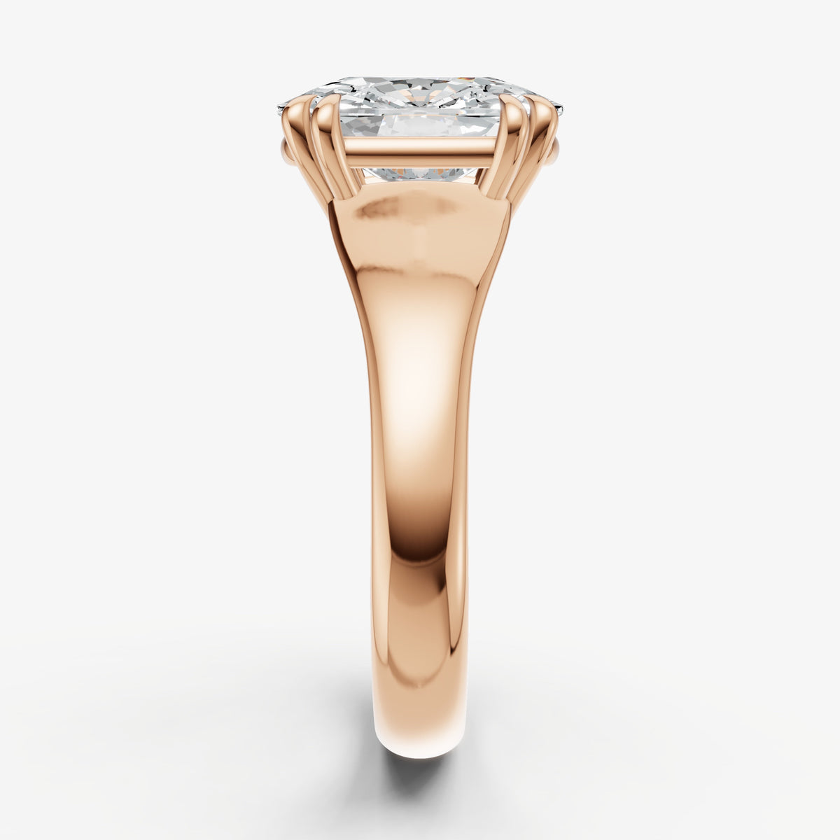 Large Taper Elongated Cushion Engagment Ring with Double Claws