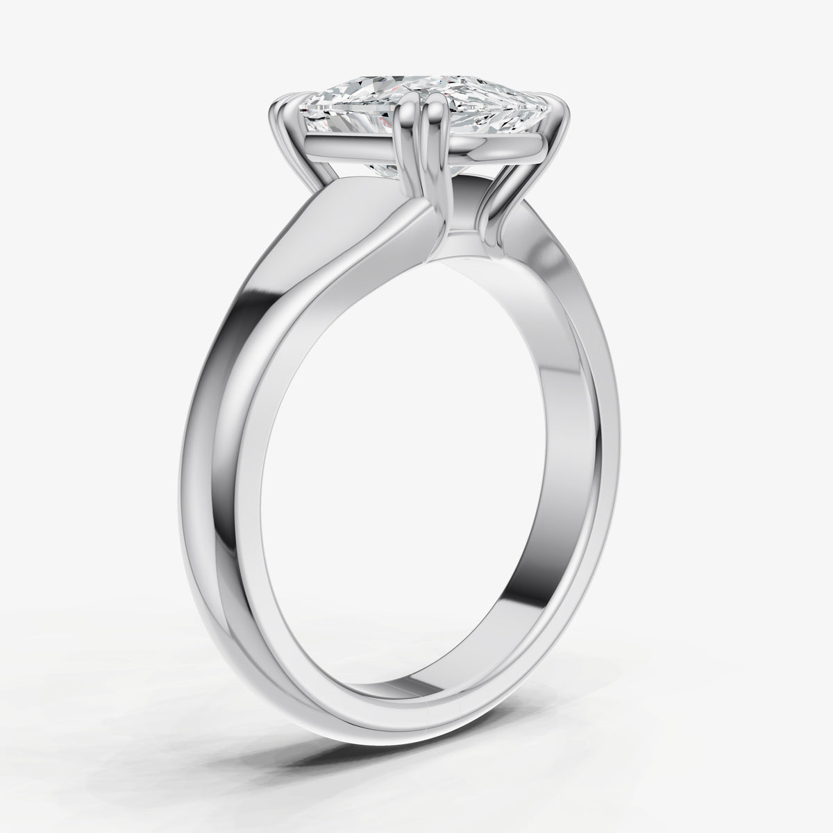 Large Taper Elongated Cushion Engagment Ring with Double Claws