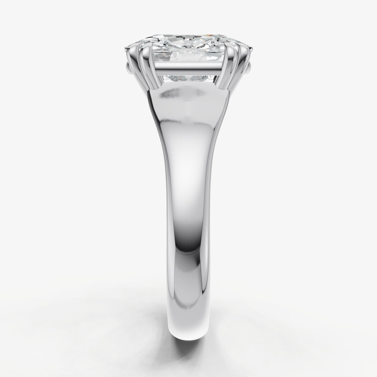 Large Taper Elongated Cushion Engagment Ring with Double Claws
