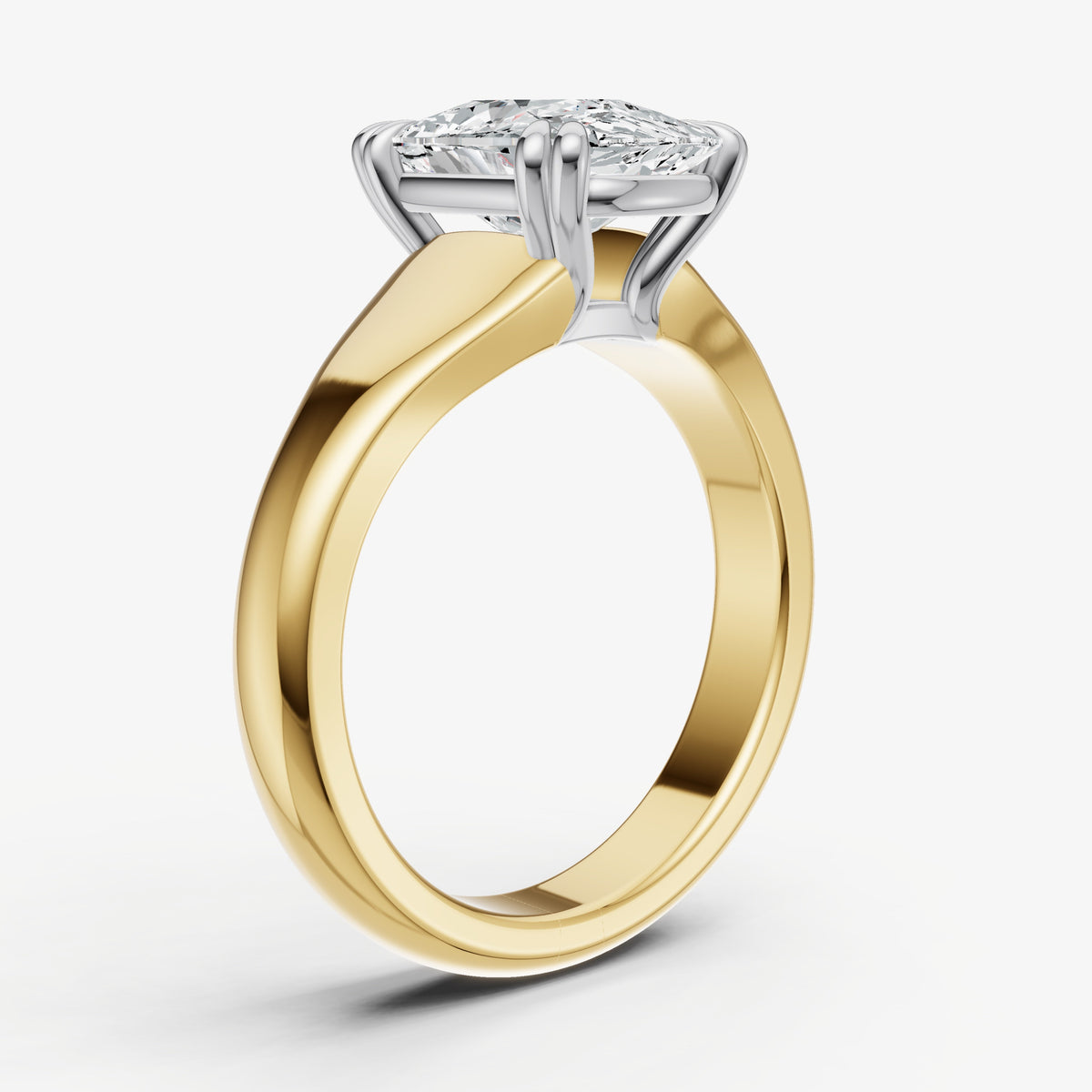 Large Taper Elongated Cushion Engagment Ring with Double Claws