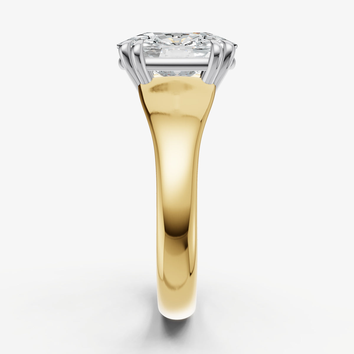 Large Taper Elongated Cushion Engagment Ring with Double Claws