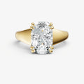 Large Taper Elongated Cushion Engagment Ring with Double Claws