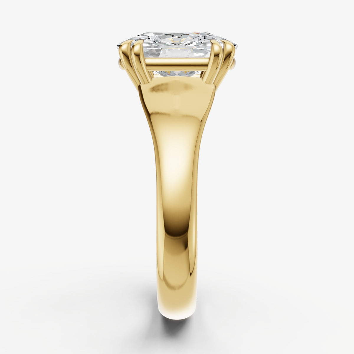 Large Taper Elongated Cushion Engagment Ring with Double Claws