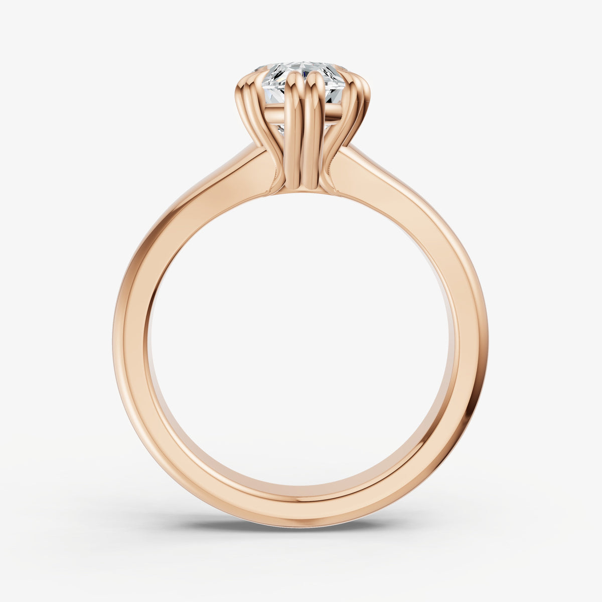 Large Taper Marquise Engagment Ring with Double Claws