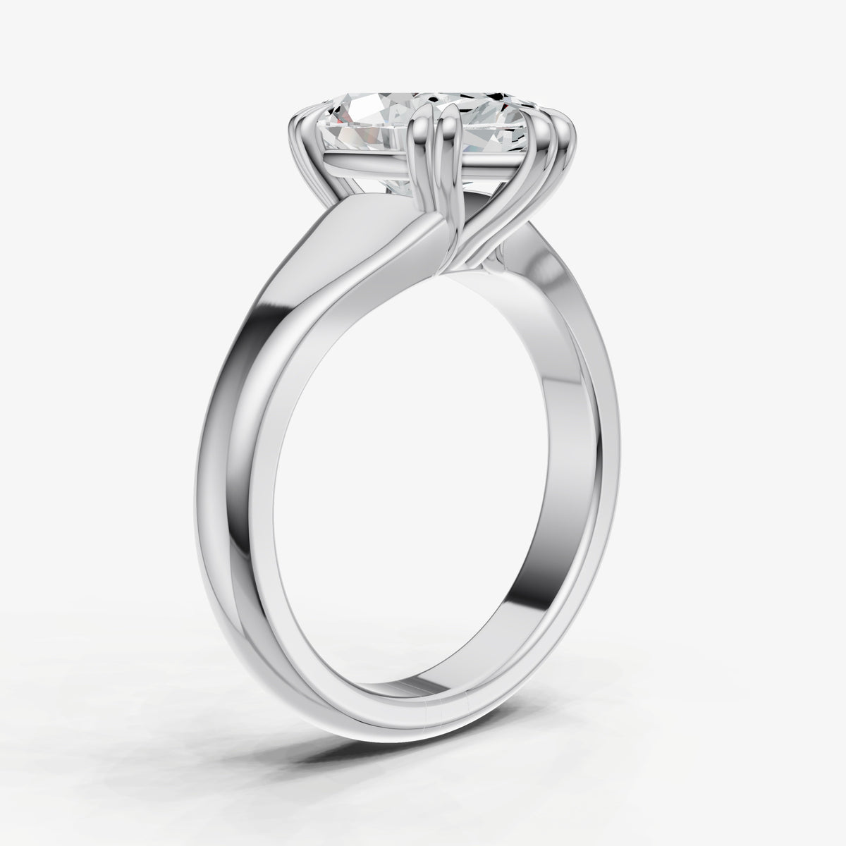 Large Taper Marquise Engagment Ring with Double Claws