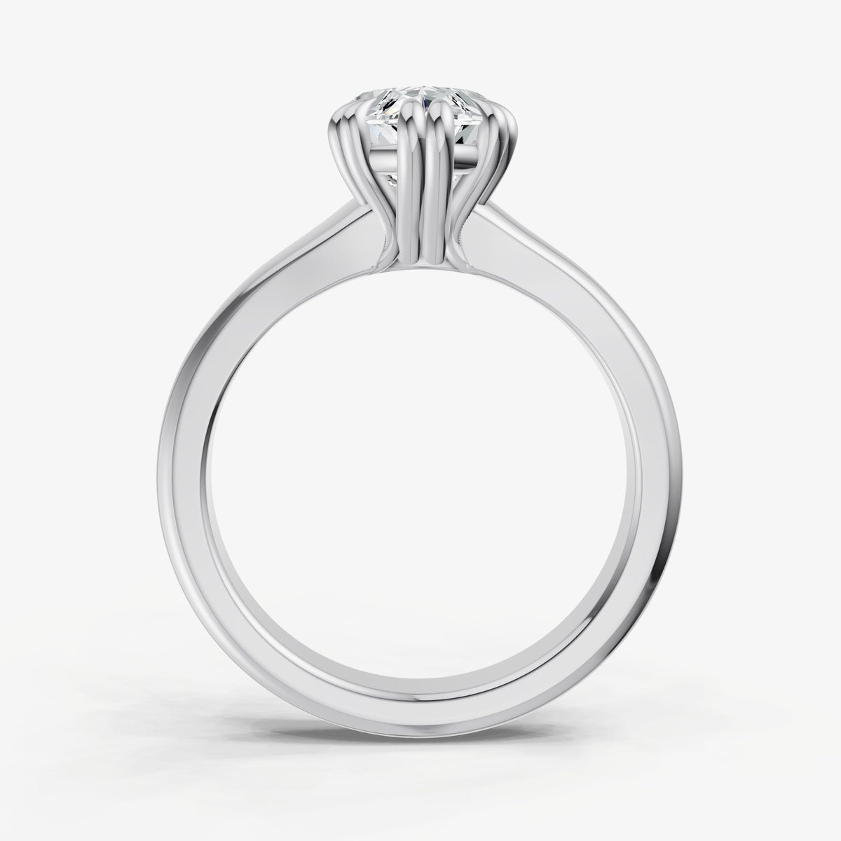Large Taper Marquise Engagment Ring with Double Claws