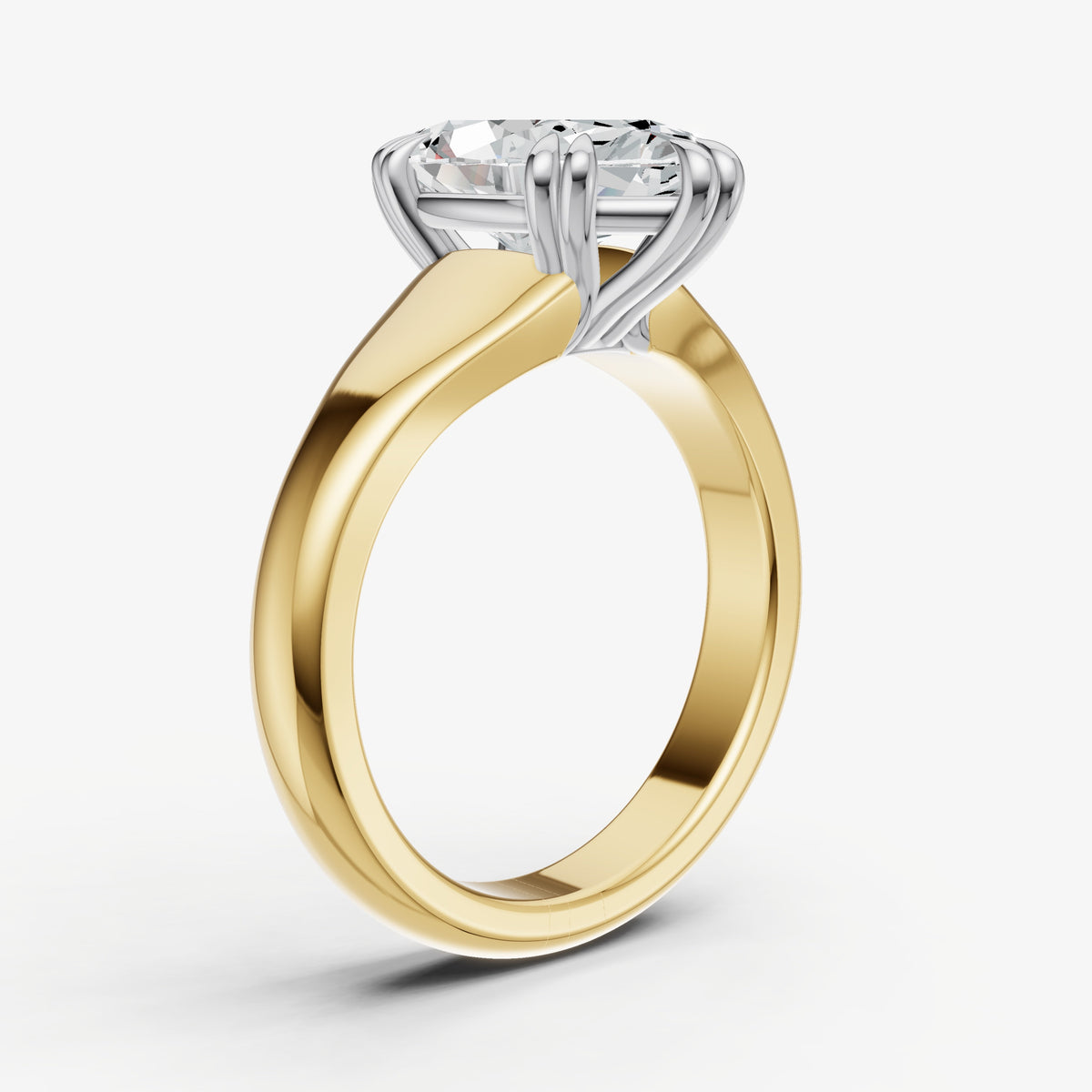 Large Taper Marquise Engagment Ring with Double Claws