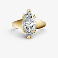 Large Taper Marquise Engagment Ring with Double Claws