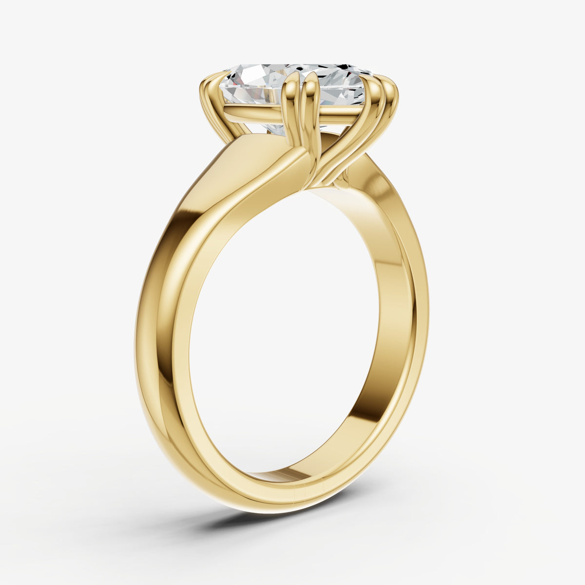 Large Taper Marquise Engagment Ring with Double Claws