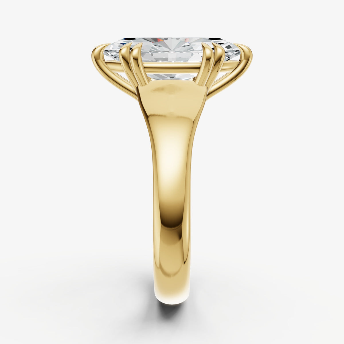 Large Taper Marquise Engagment Ring with Double Claws