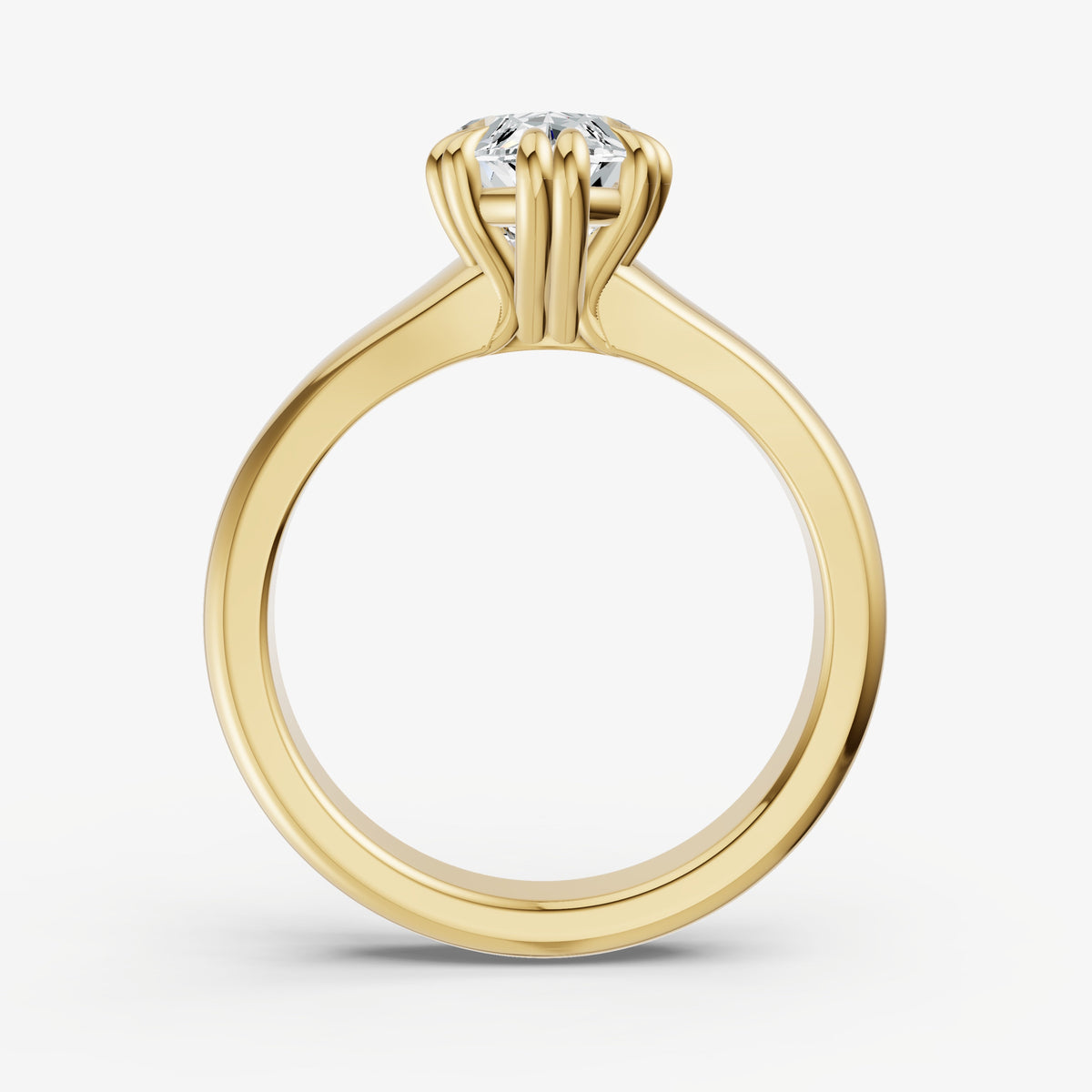 Large Taper Marquise Engagment Ring with Double Claws