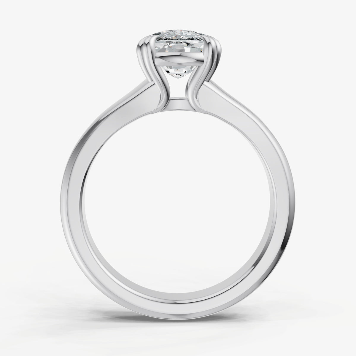 Large Taper Old Miner Engagment Ring with Double Claws