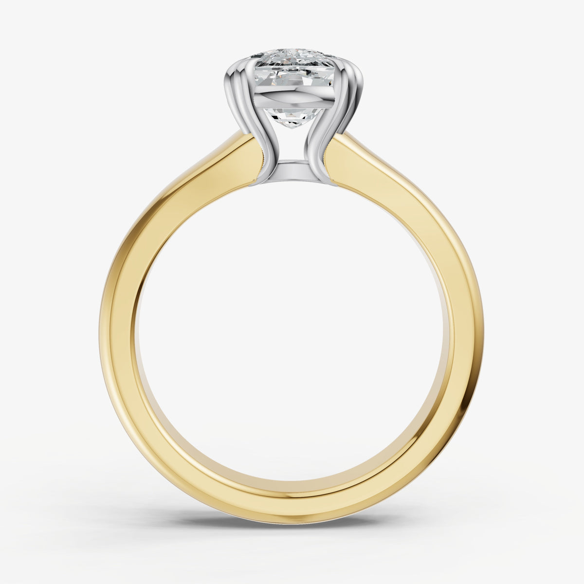 Large Taper Old Miner Engagment Ring with Double Claws