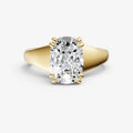Large Taper Old Miner Engagment Ring with Double Claws