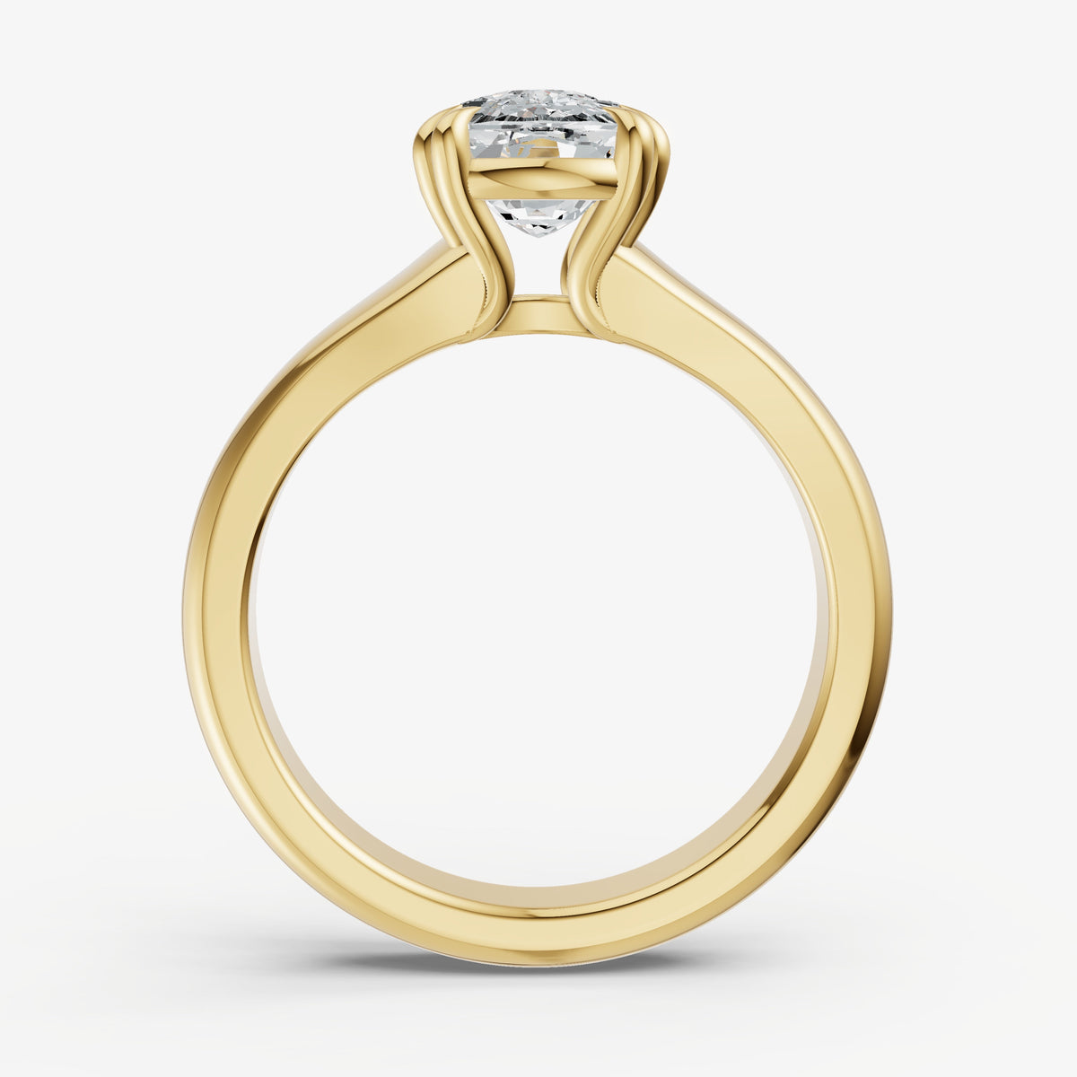 Large Taper Old Miner Engagment Ring with Double Claws