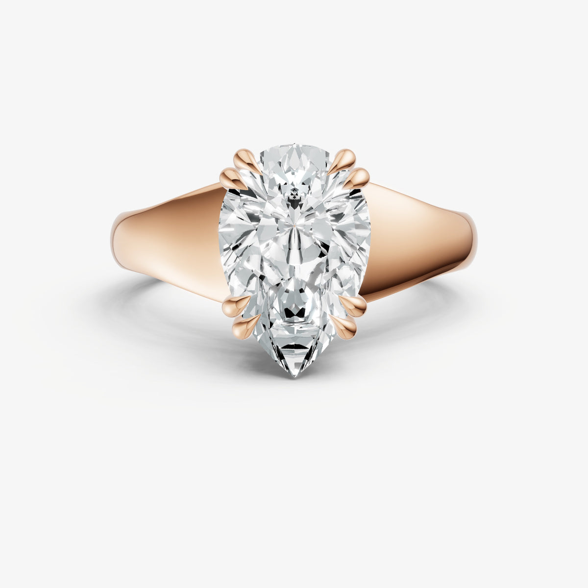 Large Taper Oval Engagment Ring with Double Claws