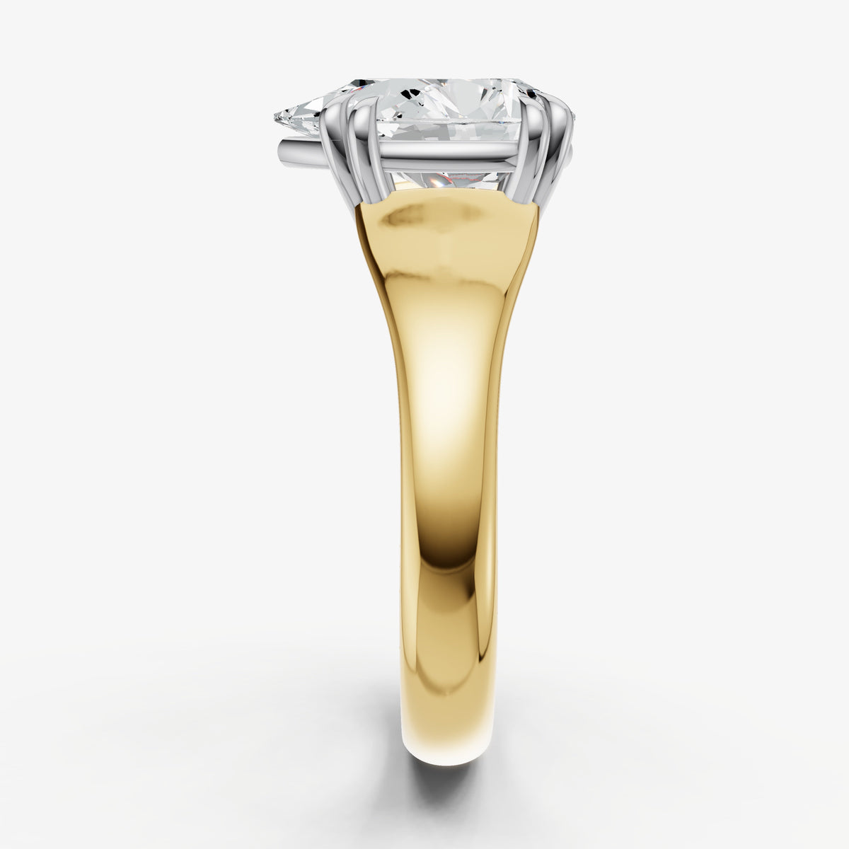 Large Taper Oval Engagment Ring with Double Claws