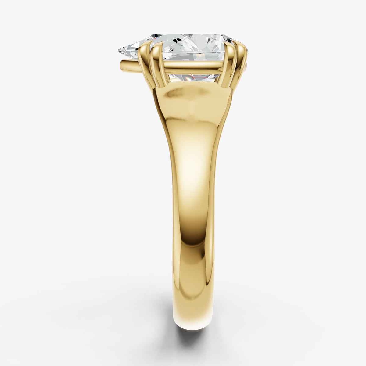 Large Taper Oval Engagment Ring with Double Claws