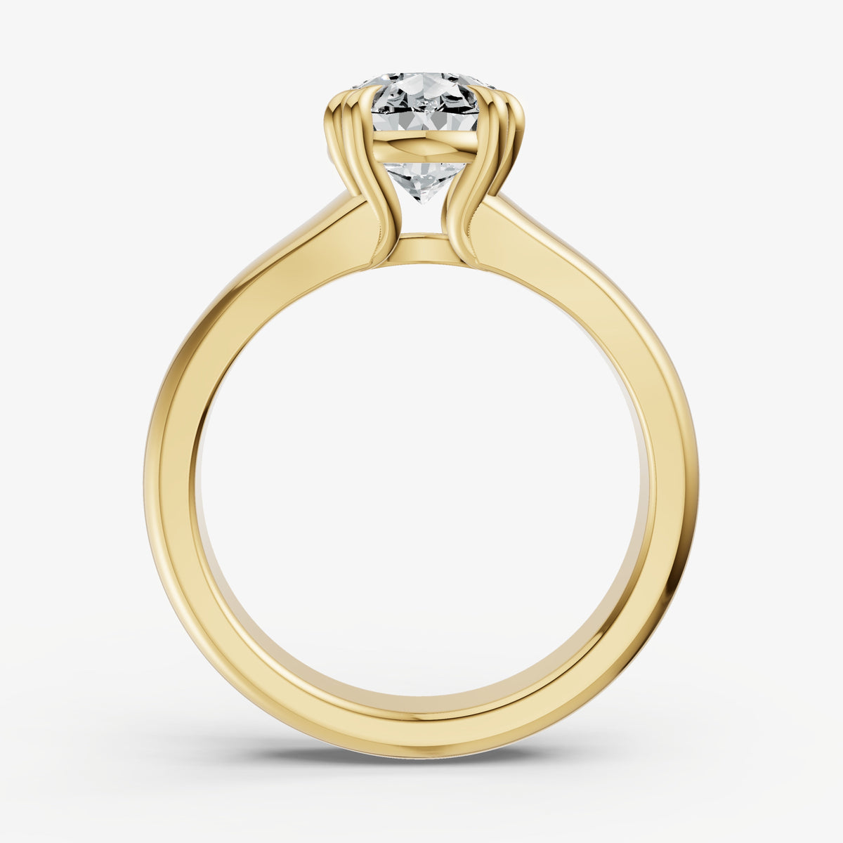 Large Taper Oval Engagment Ring with Double Claws