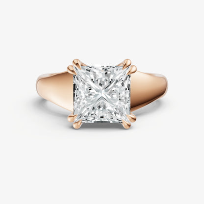 Large Taper Princess Engagment Ring with Double Claws
