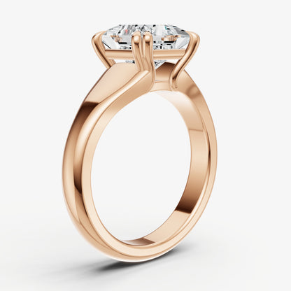 Large Taper Princess Engagment Ring with Double Claws