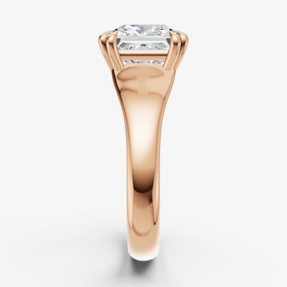 Large Taper Princess Engagment Ring with Double Claws