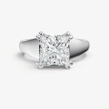Large Taper Princess Engagment Ring with Double Claws