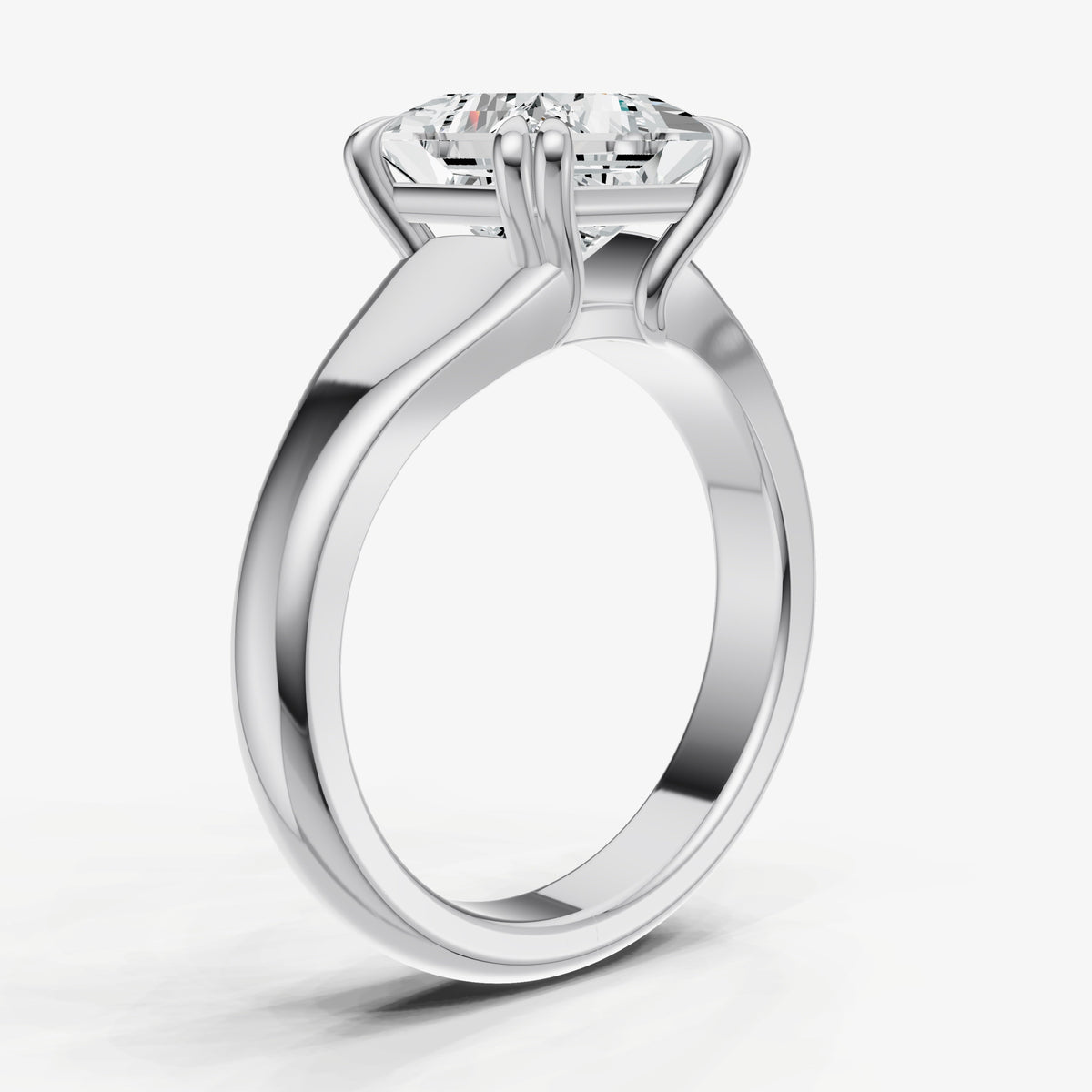 Large Taper Princess Engagment Ring with Double Claws