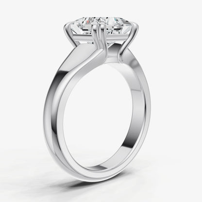 Large Taper Princess Engagment Ring with Double Claws