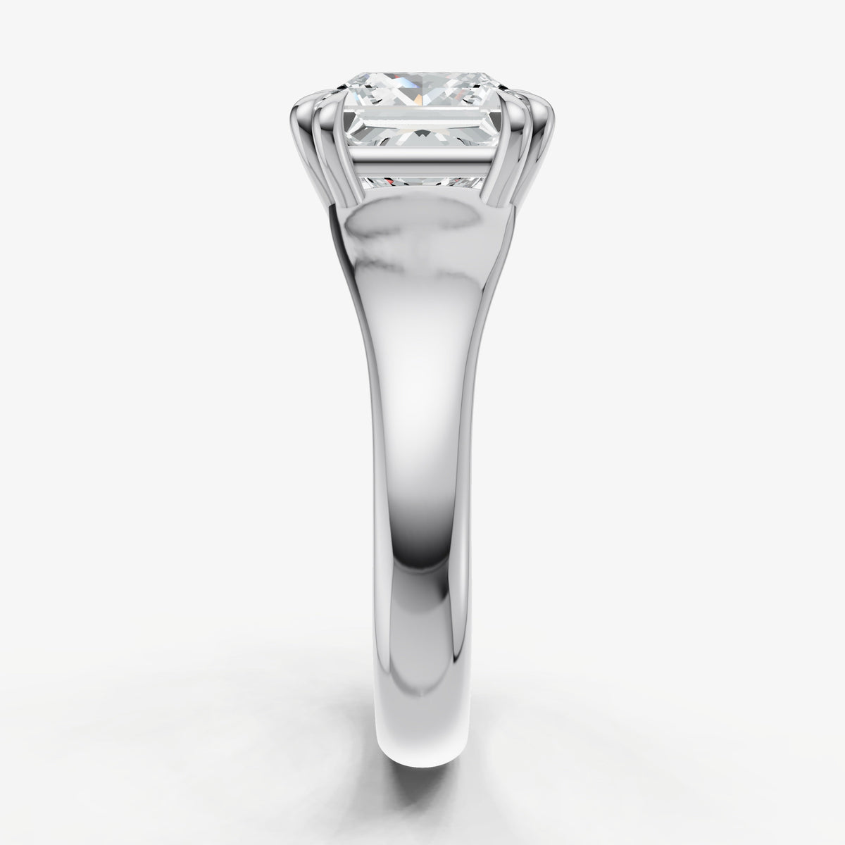 Large Taper Princess Engagment Ring with Double Claws