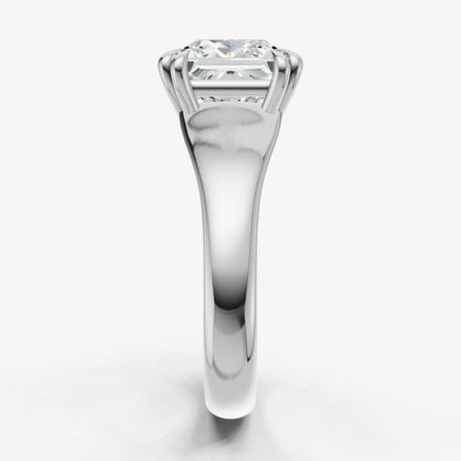 Large Taper Princess Engagment Ring with Double Claws