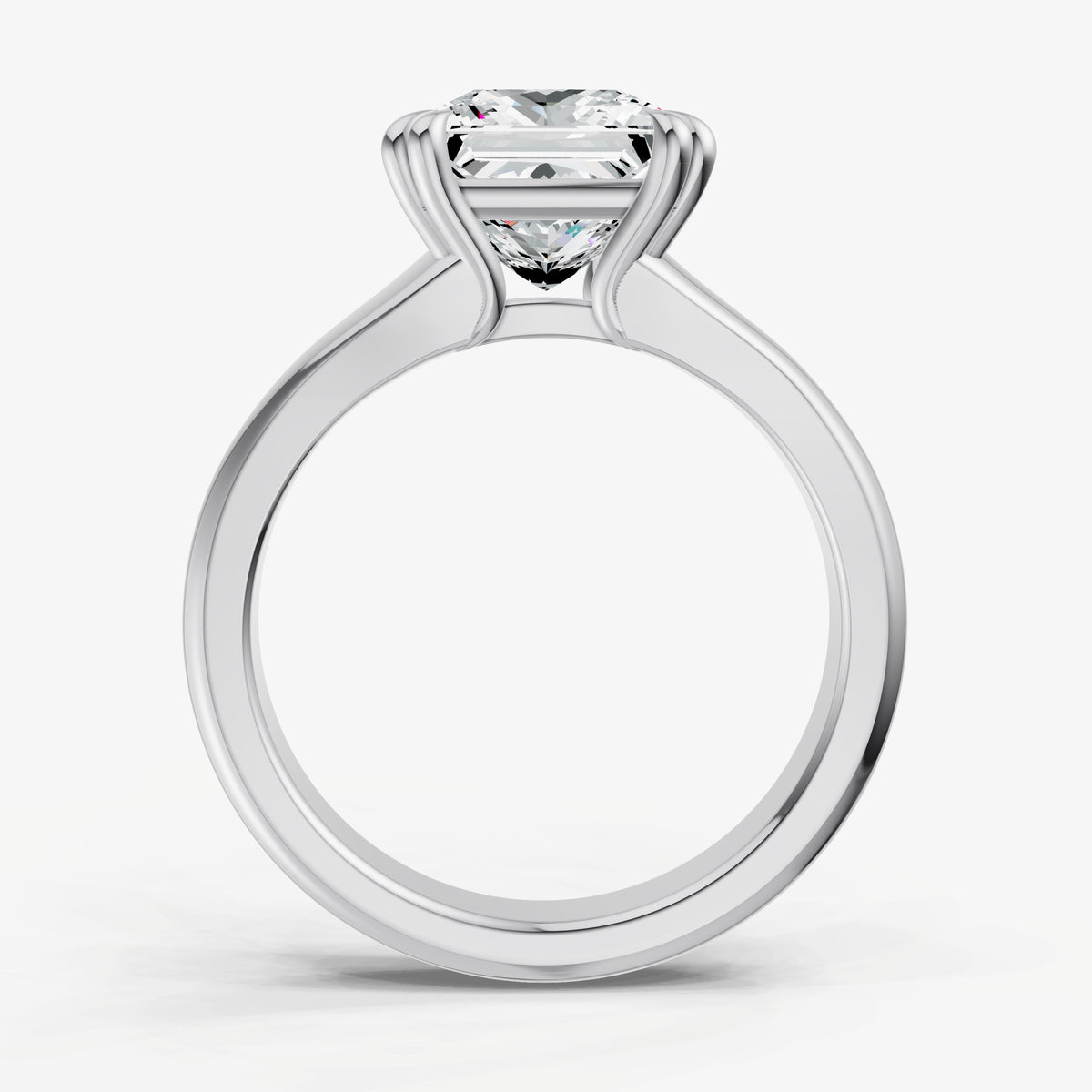 Large Taper Princess Engagment Ring with Double Claws