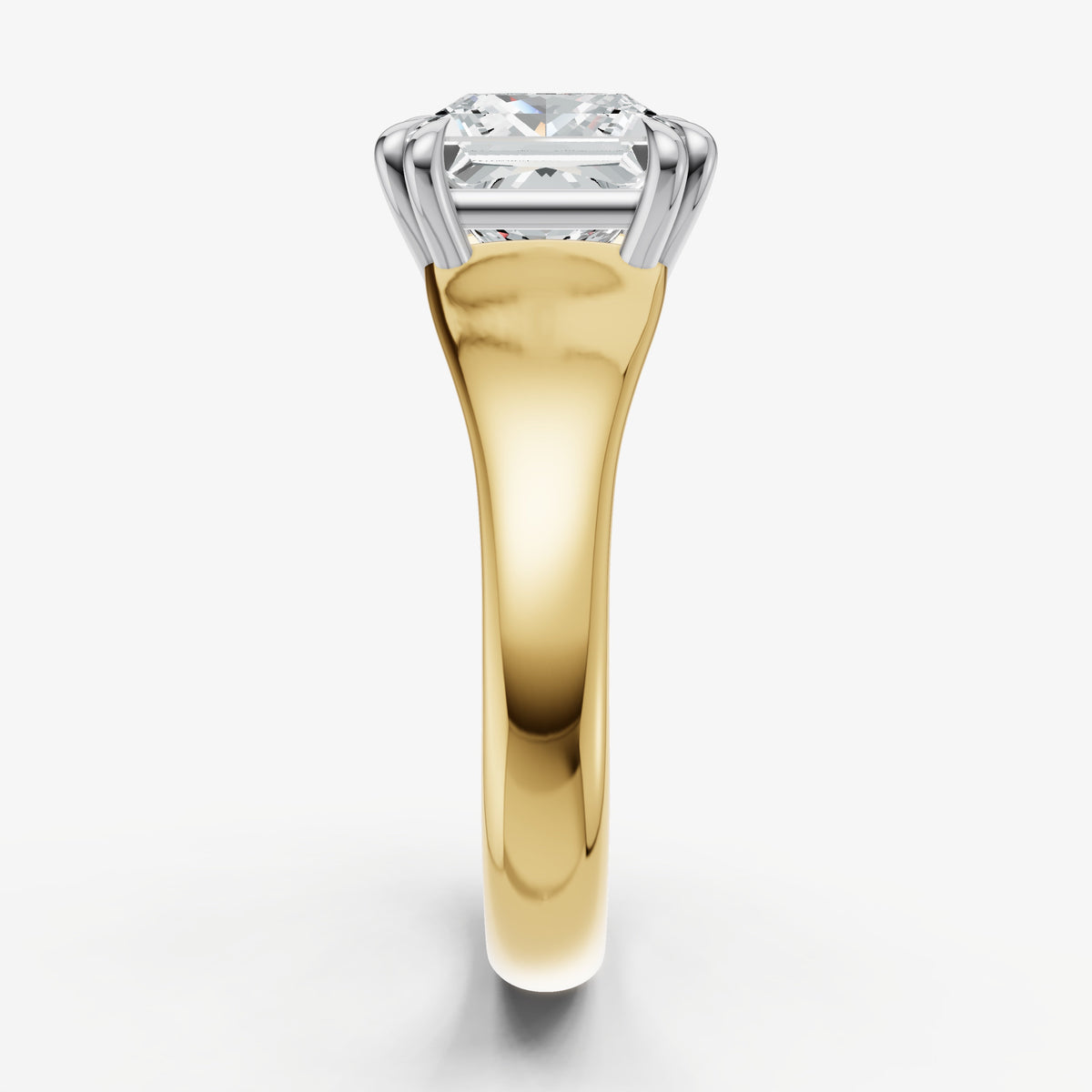 Large Taper Princess Engagment Ring with Double Claws