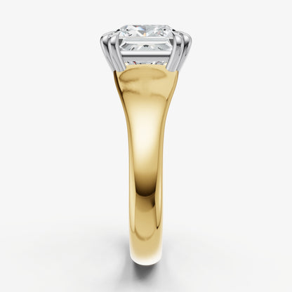 Large Taper Princess Engagment Ring with Double Claws