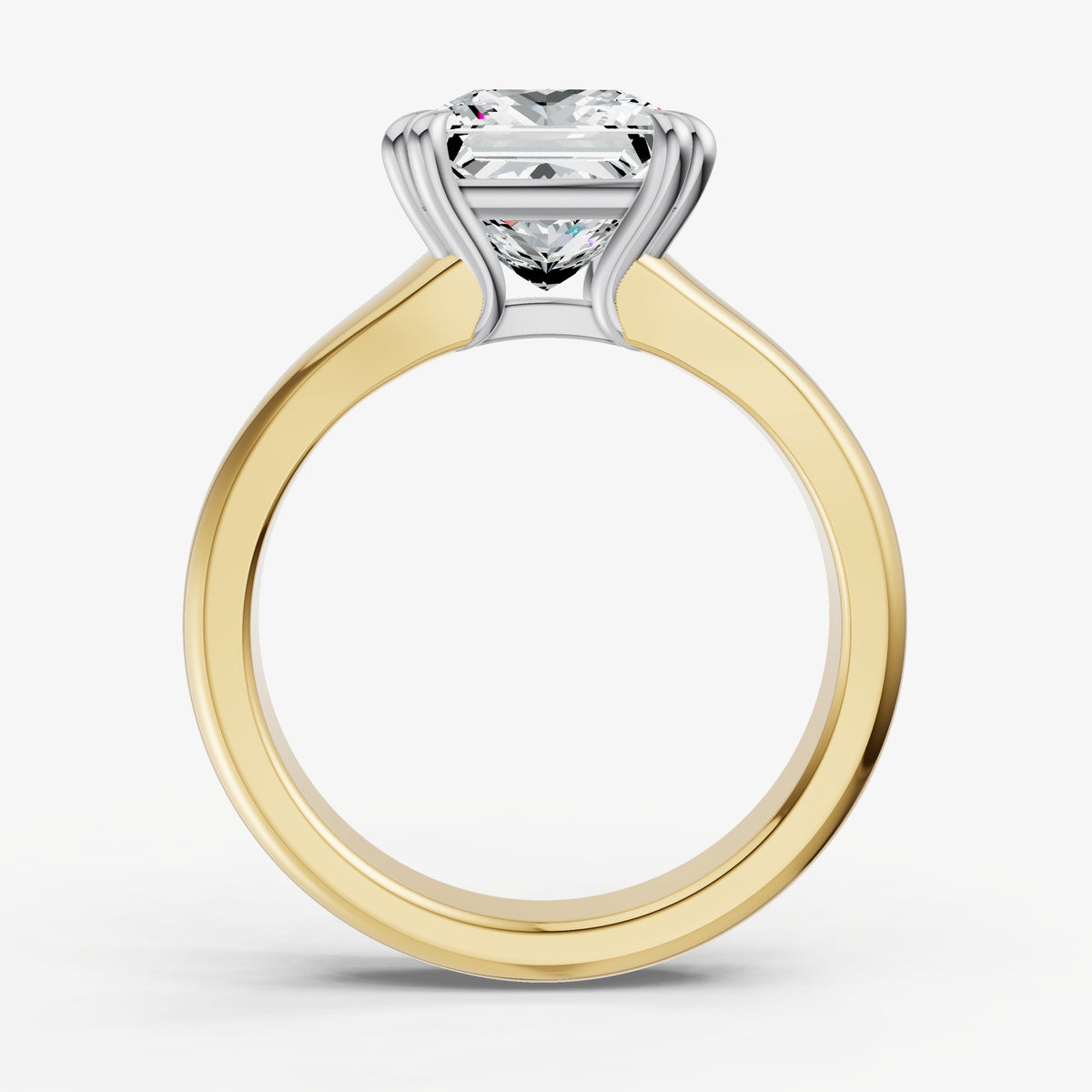 Large Taper Princess Engagment Ring with Double Claws
