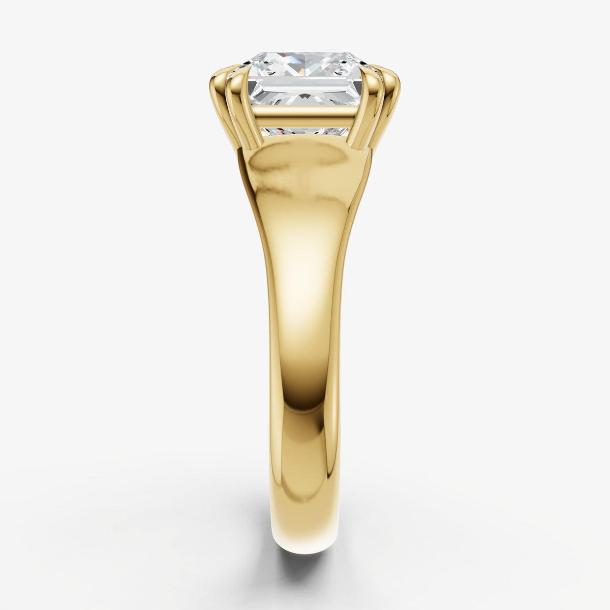 Large Taper Princess Engagment Ring with Double Claws