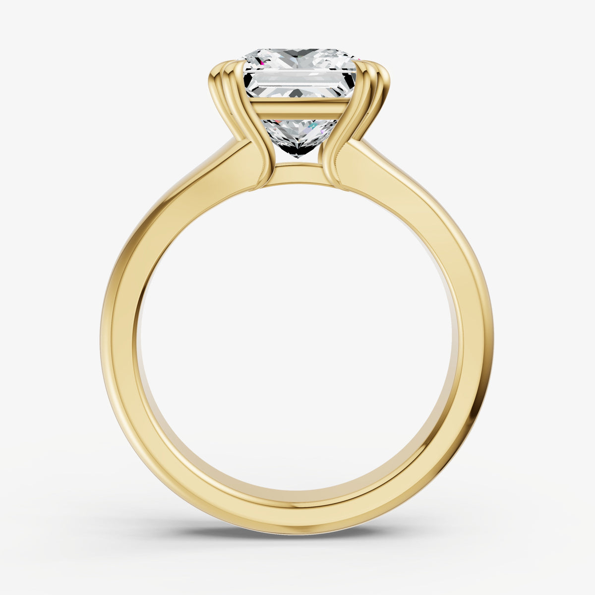 Large Taper Princess Engagment Ring with Double Claws