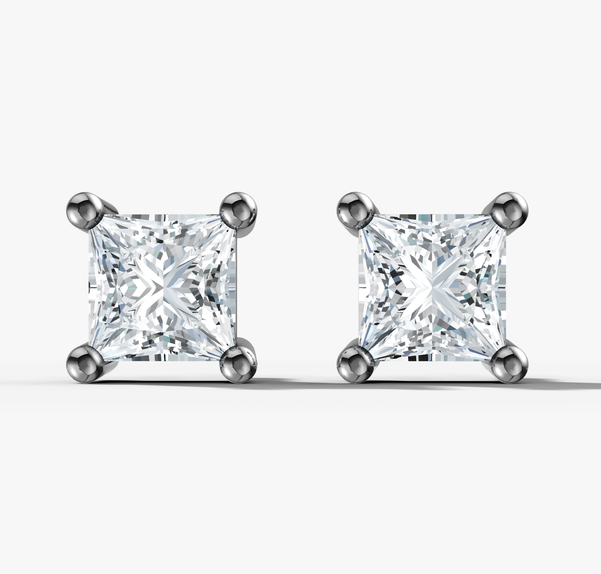 Princess Cut Diamond Studs