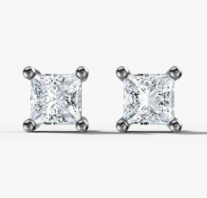 Princess Cut Diamond Studs