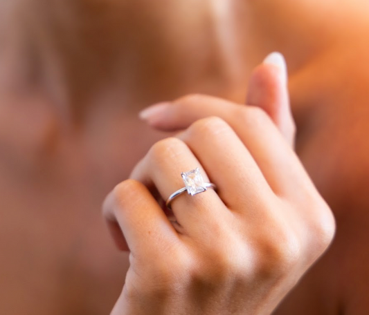 Signature Solitaire Engagement Ring with Radiant Cut Diamond
