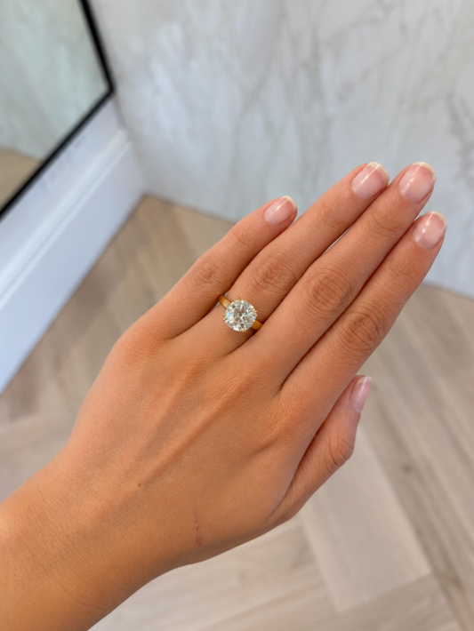 4.56ct Antique Old Miner Natural Tapered Solitaire