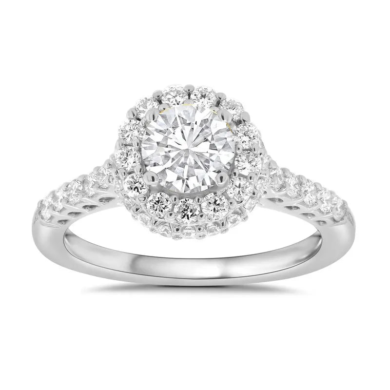 Double halo store diamond ring