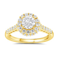 Lab Grown Round Double Halo Engagement Ring