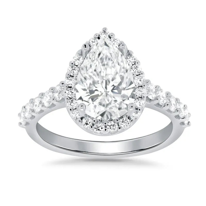 Lab Grown Pear Parker Halo Engagement Ring