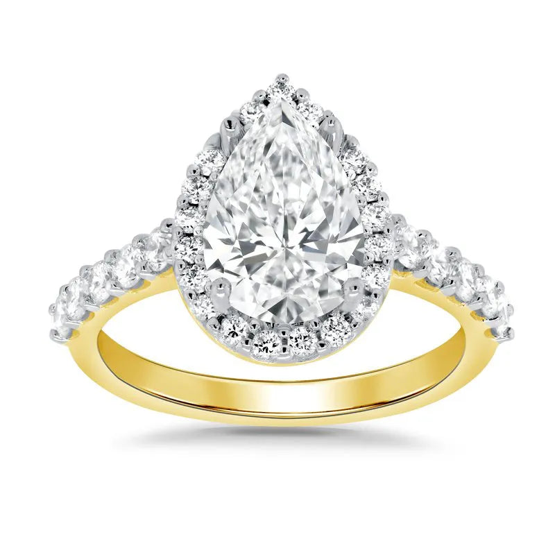 Pear Parker Halo Engagement Ring