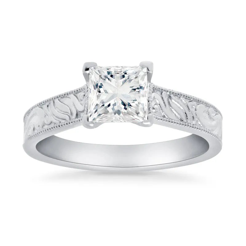Lab Grown Princess Victoria Solitaire Engagement Ring