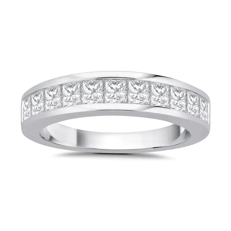 Princess Cut Diamond Channel Set Wedding Ring