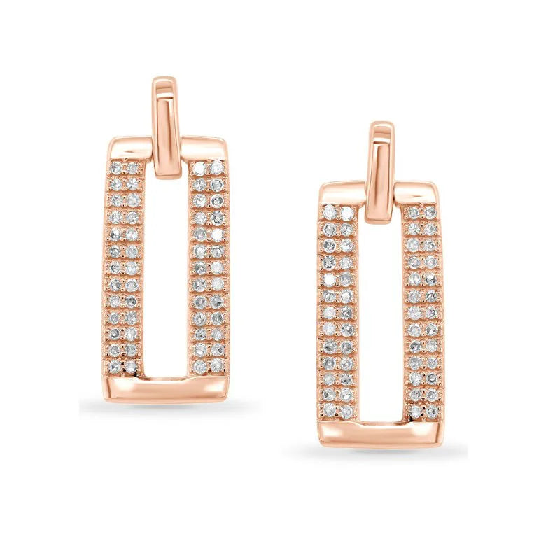 Rectangular diamond deals earrings